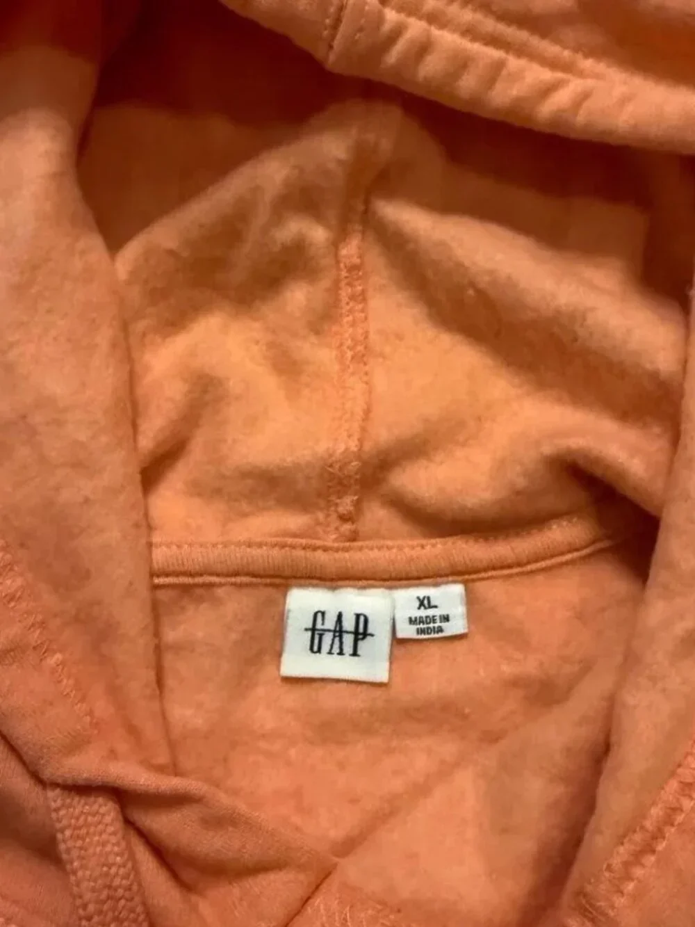 Gap Hoodie Men’s XL Orange Arch Logo Fleece Pullover Sweatshirt Warm
